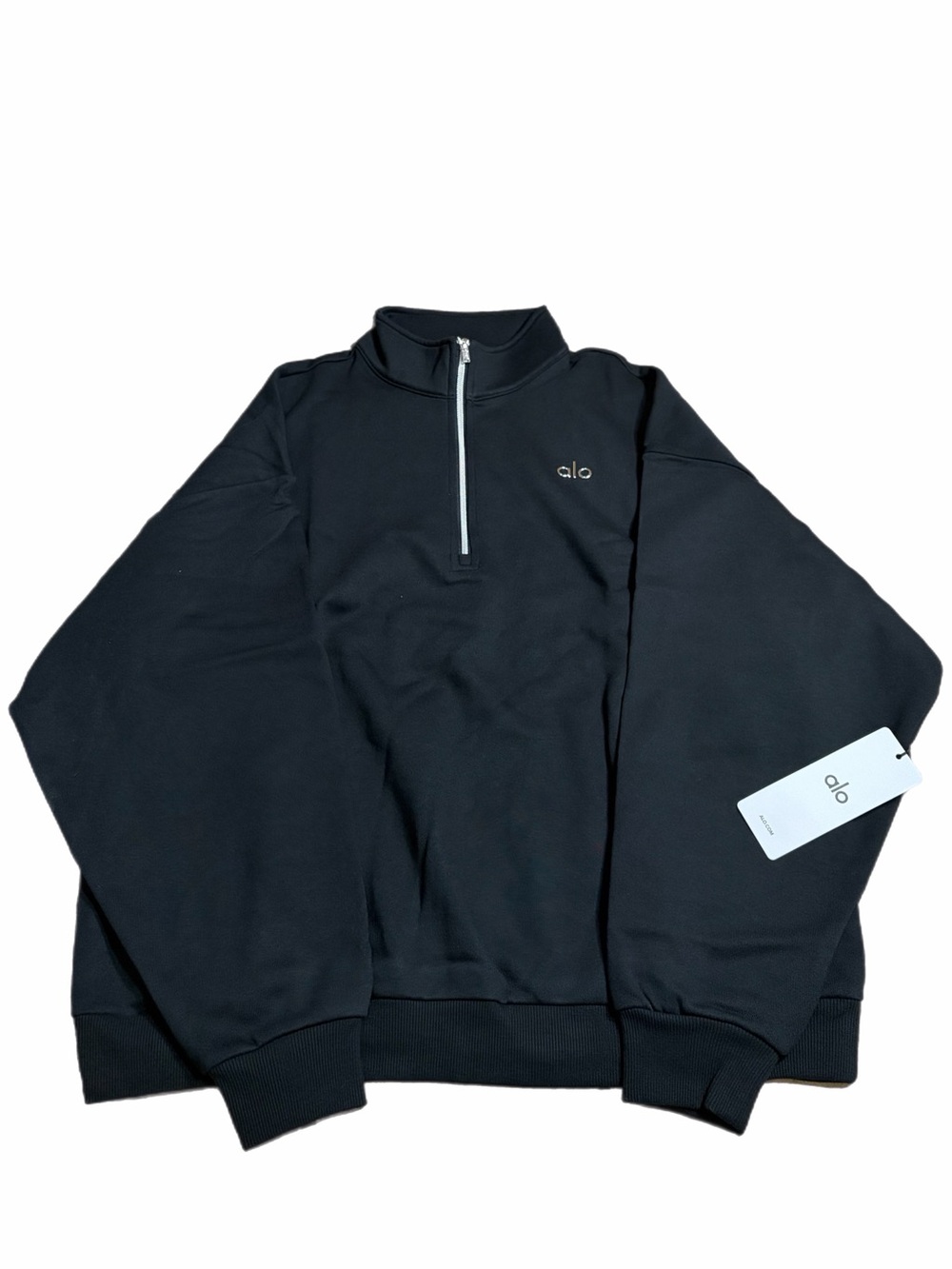 NWT ALO Accolade 1/4 Zip Pullover (Black) Size Large - Picture 2 of 13
